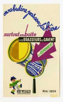 Carton publicitaire BièreEmbal (1954)